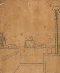 Uitzicht op een doopkapel door John Robert Cozens
